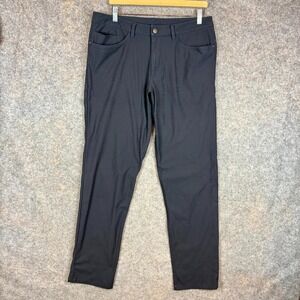 Lululemon ABC Pants Men 34 Black Stretch Warpstreme Classic Tapered Fit 5 Pocket